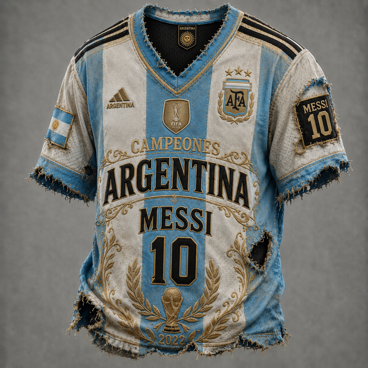 Men's Argentina Football Cheering Print Fan T-Shirt