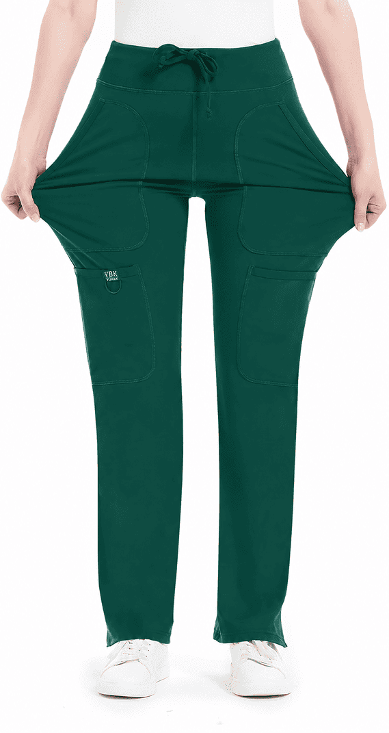 Women's Yoga Scrub Pants for Women - 4-Way Stretch Work Pants with 5 Pockets