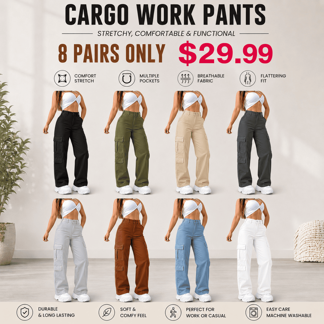 Women's Cargo Work Pants