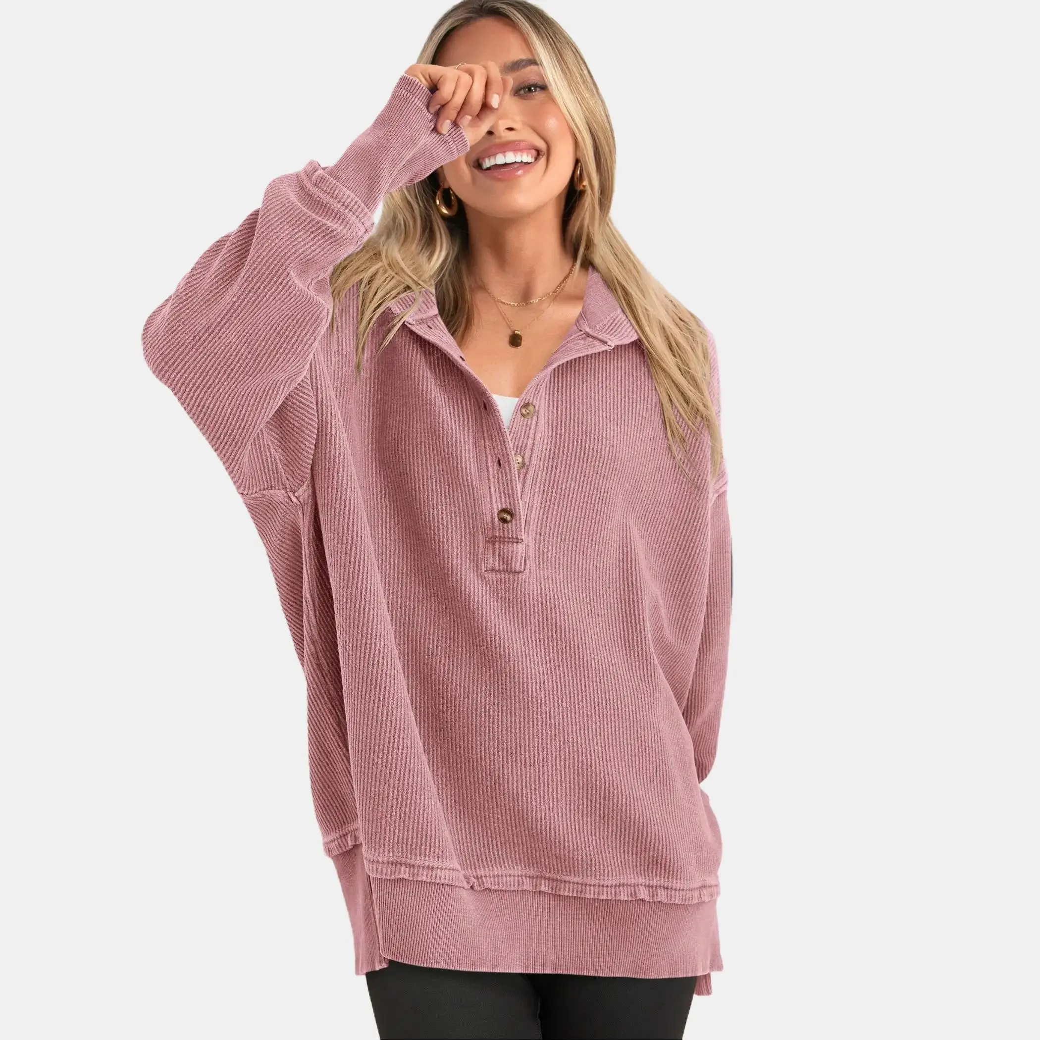 Women's Oversized Hoodie V Neck Sweatshirt
