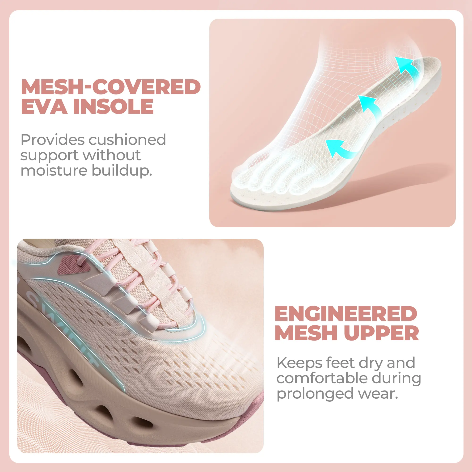 Women's Slip On Walking Shoes - Comfortable & Breathable