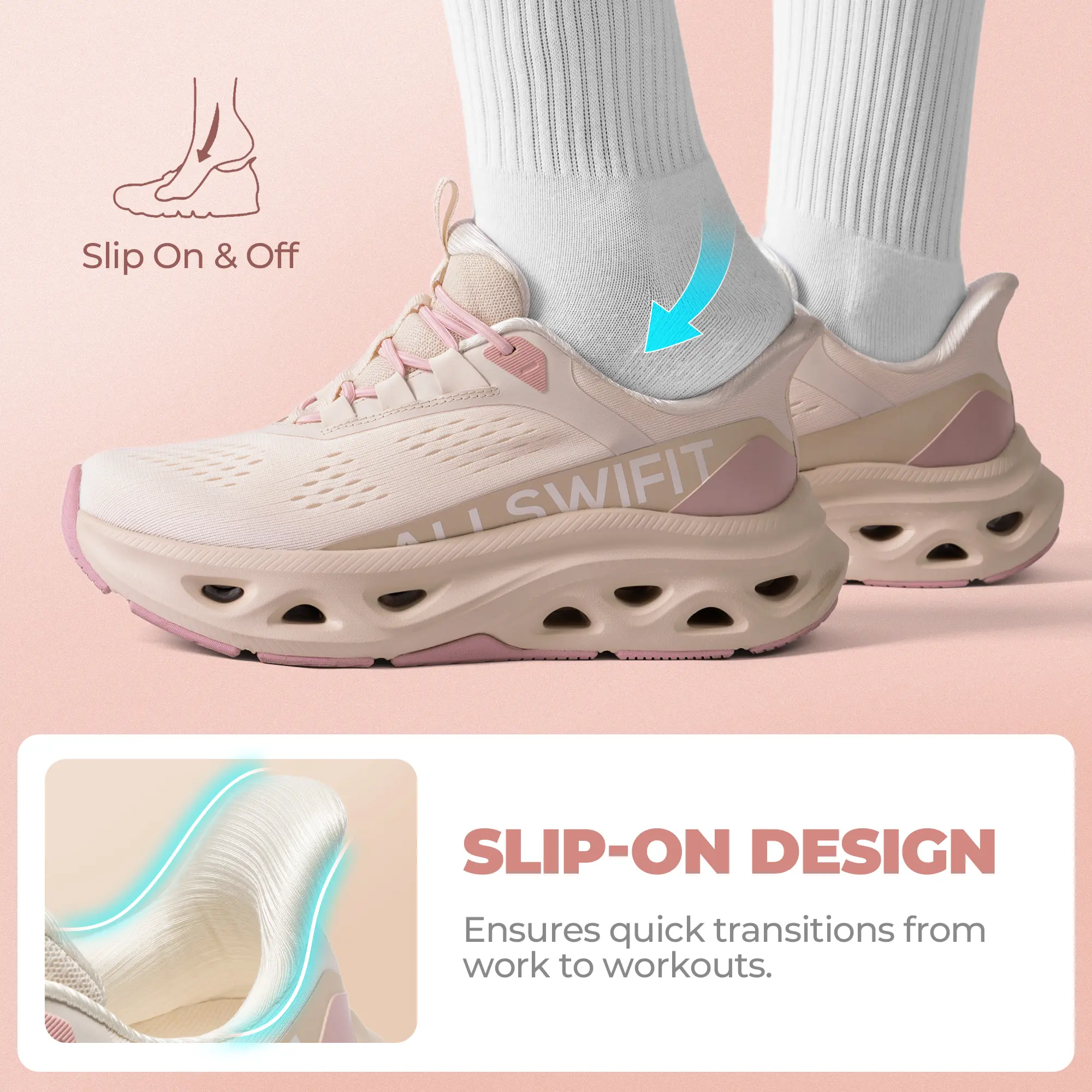 Women's Slip On Walking Shoes - Comfortable & Breathable