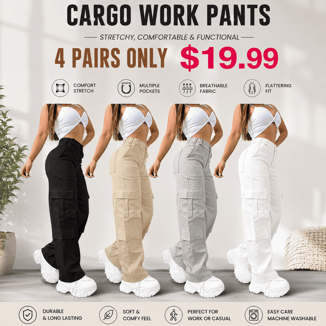 Women's Cargo Work Pants