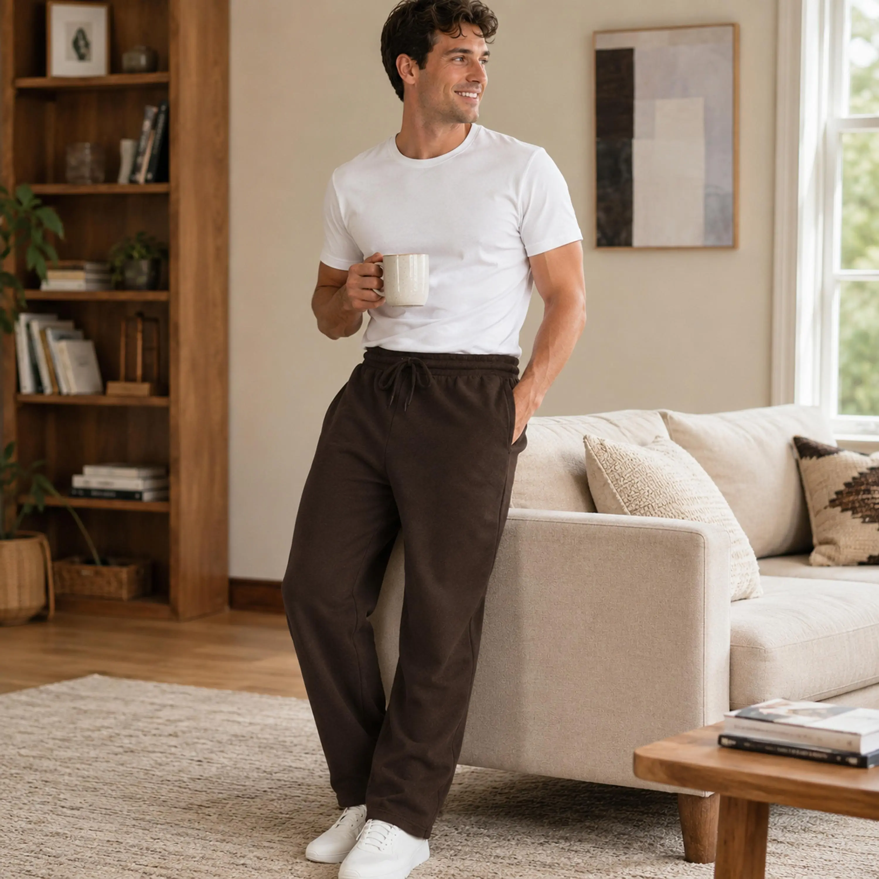 Men's Heavyweight Fleece Sweatpants 3-Pack Open Bottom Comfortable Fit