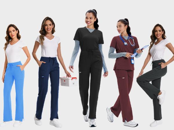 Yoga Scrub Pants for Women - 4-Way Stretch Work Pants with 5 Pockets (1 Cargo), Mid Rise Flared Fit for Nurses & Healthcare Professionals Casual Trousers Bottom Basic,summerwins Yoga Scrub Pants for Women - 4-Way Stretch Work Pants with 5 Pockets (1 Cargo), Mid Rise Flared Fit for Nurses & Healthcare Professionals Casual Trousers Bottom Basic,summerwins