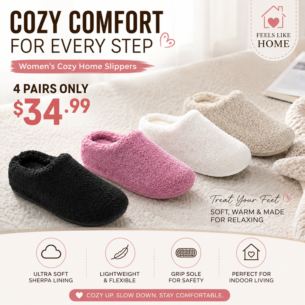 Women's Cozy Home Slippers