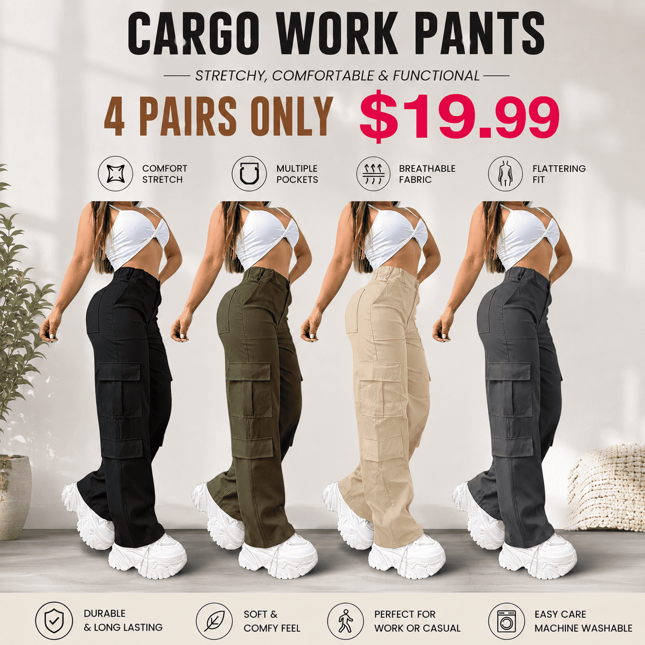 Women's Cargo Work Pants