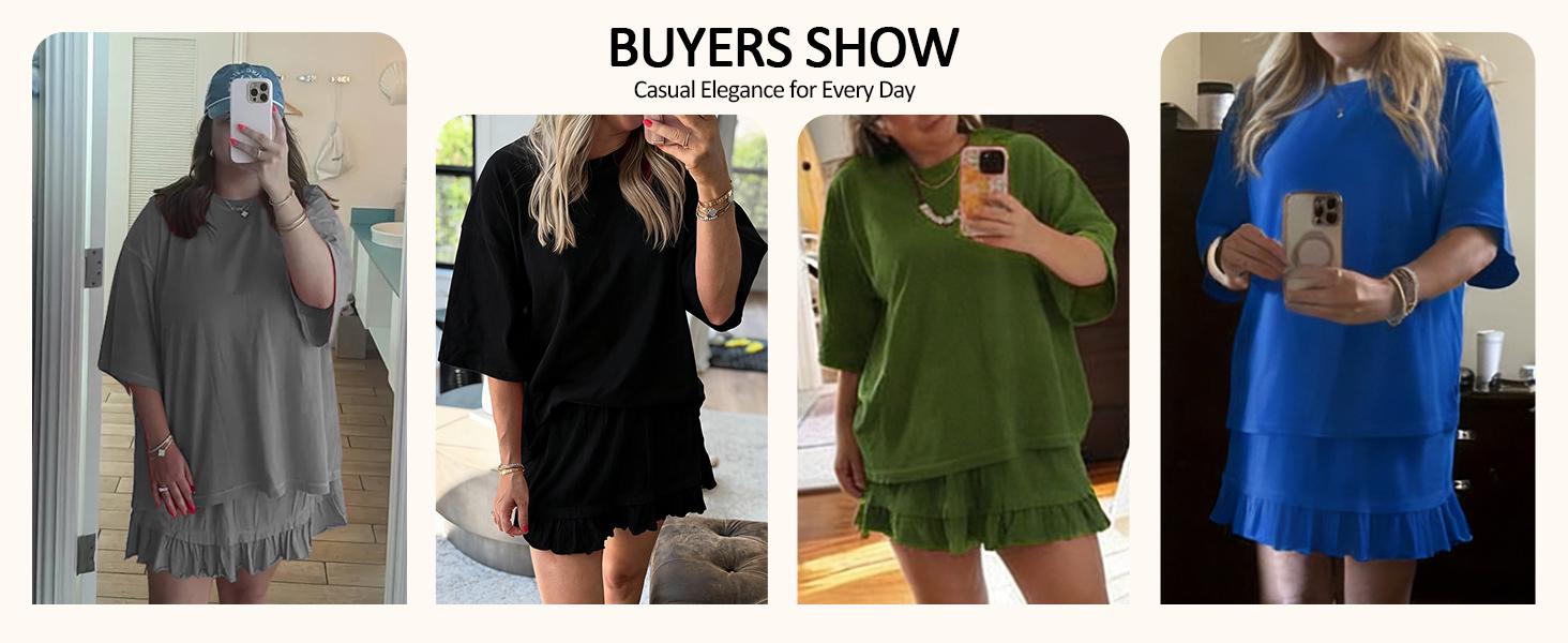 Yousify Women's 2 Piece Skirt Set Summer Vacation Outfits Short Sleeve Crewneck Top & Casual Mini Skirt for Easy Styling,summeroutfits,vacationoutfits,bathingsuitwomenset,beachoutfits