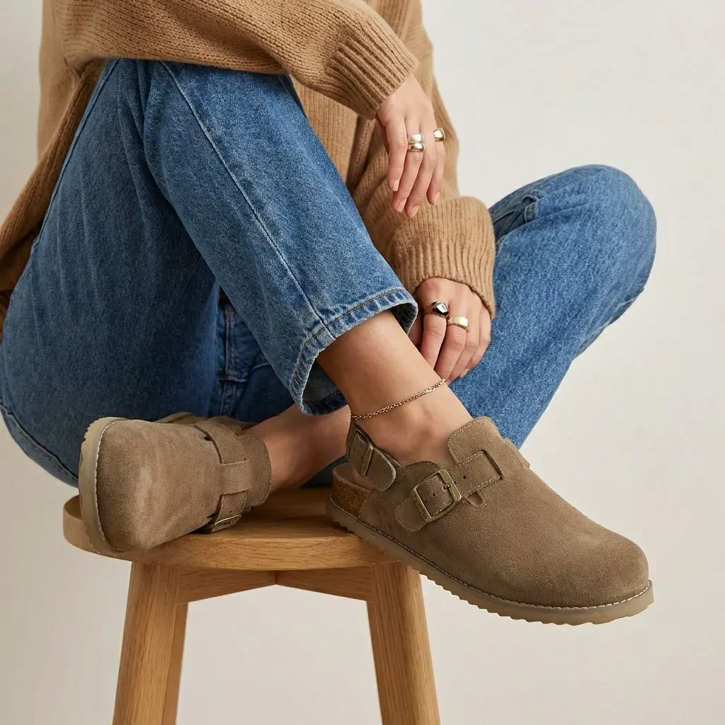 Cushionaire Brooklyn Suede Slingback Clogs Women