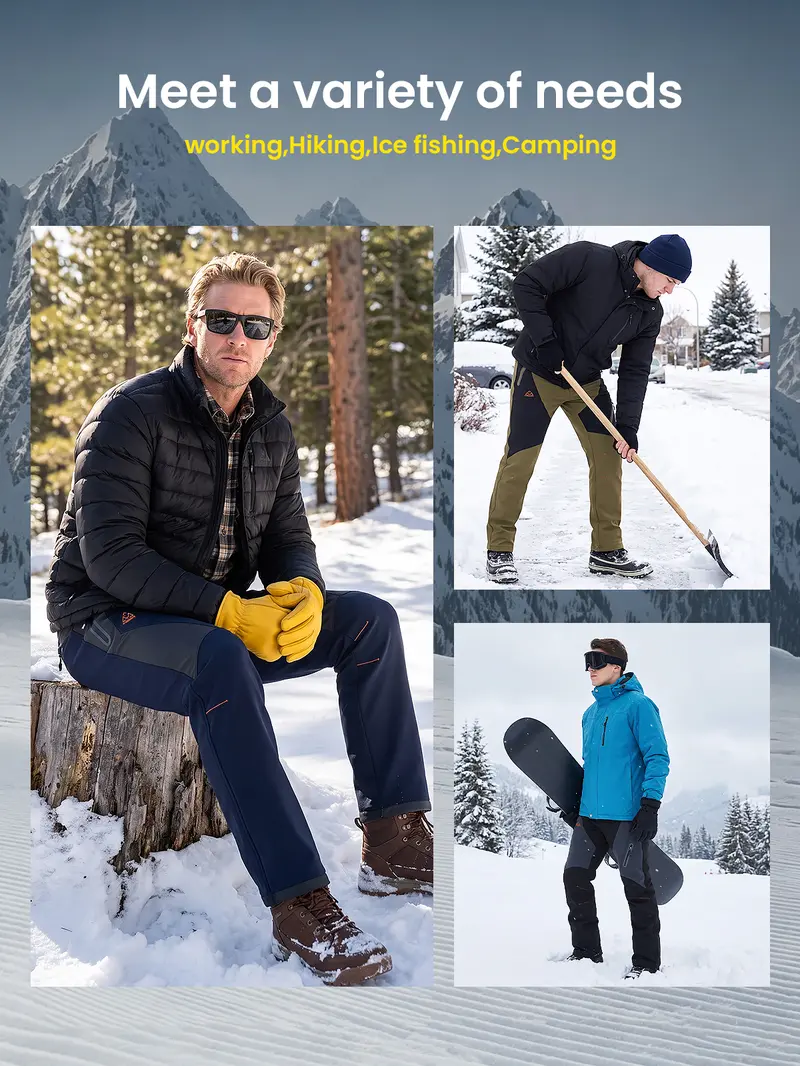 【Creator's Pick】GOPUNE Men's Waterproof Pants Insulated Cold weather Hiking Winter Snow Ski Softshell Outdoor Pants Zipper Pockets Climbing Jogger Trousers Thermal Lined Menswear 【Creator's Pick】GOPUNE Men's Waterproof Pants Insulated Cold weather Hiking Winter Snow Ski Softshell Outdoor Pants Zipper Pockets Climbing Jogger Trousers Thermal Lined Menswear