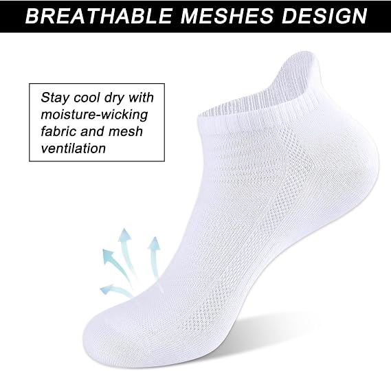 14 Pairs Unisex Breathable Low-Cut Ankle Socks with Heel Tab
