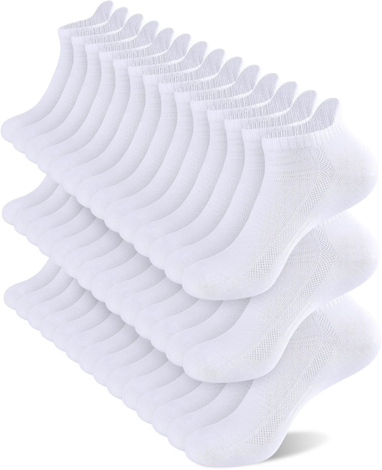 14 Pairs Unisex Breathable Low-Cut Ankle Socks with Heel Tab