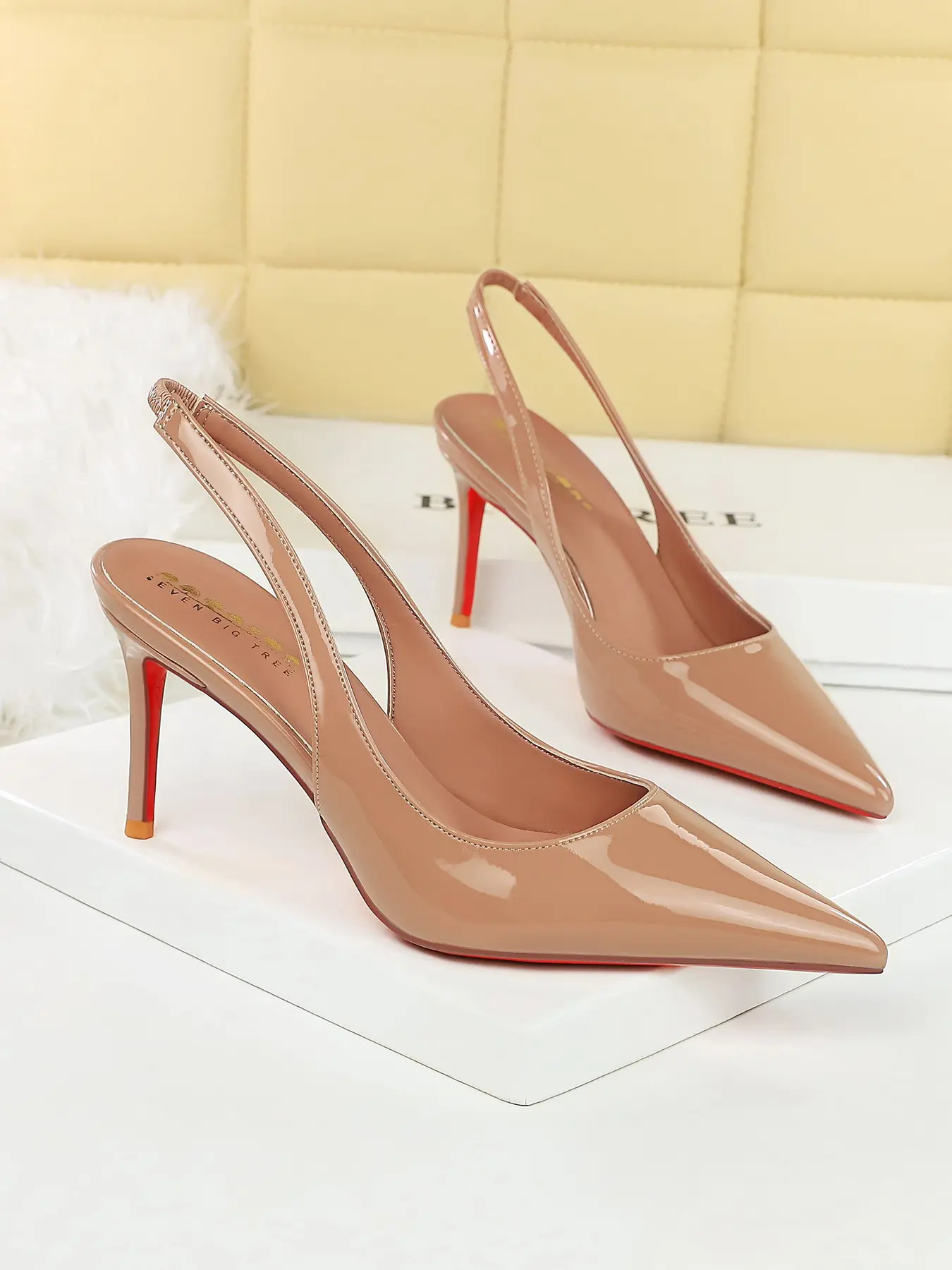 Women's PU Leather High Heels - Stylish Pointed Toe Shoes