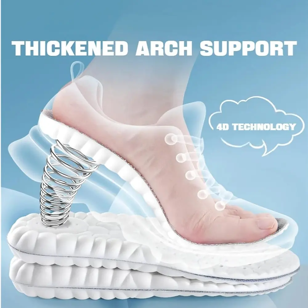 4D Shoe Cloud Insoles for Men Women Memory Foam