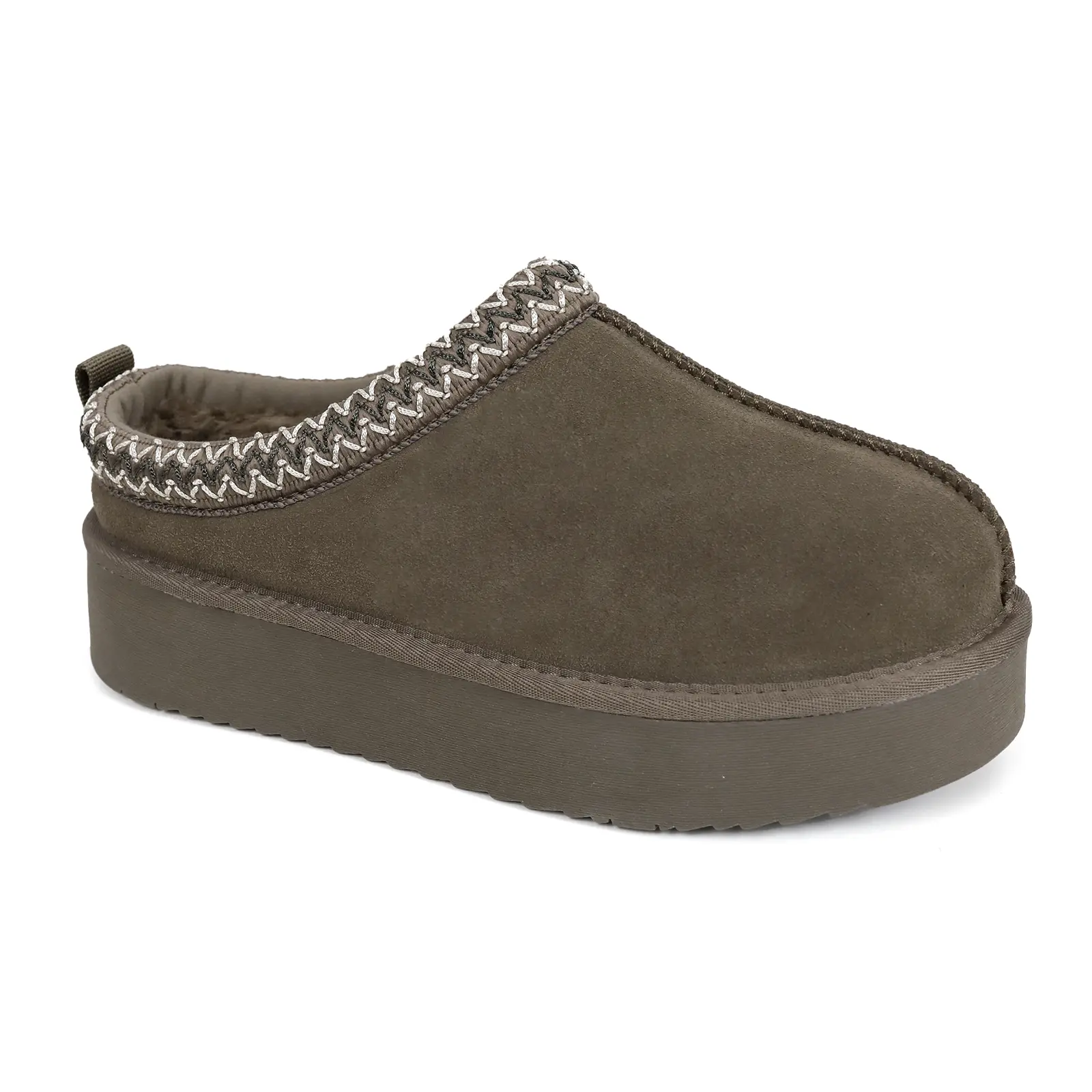 EVELLYHOOTD Women's Braided Leather Mini Platform Boots