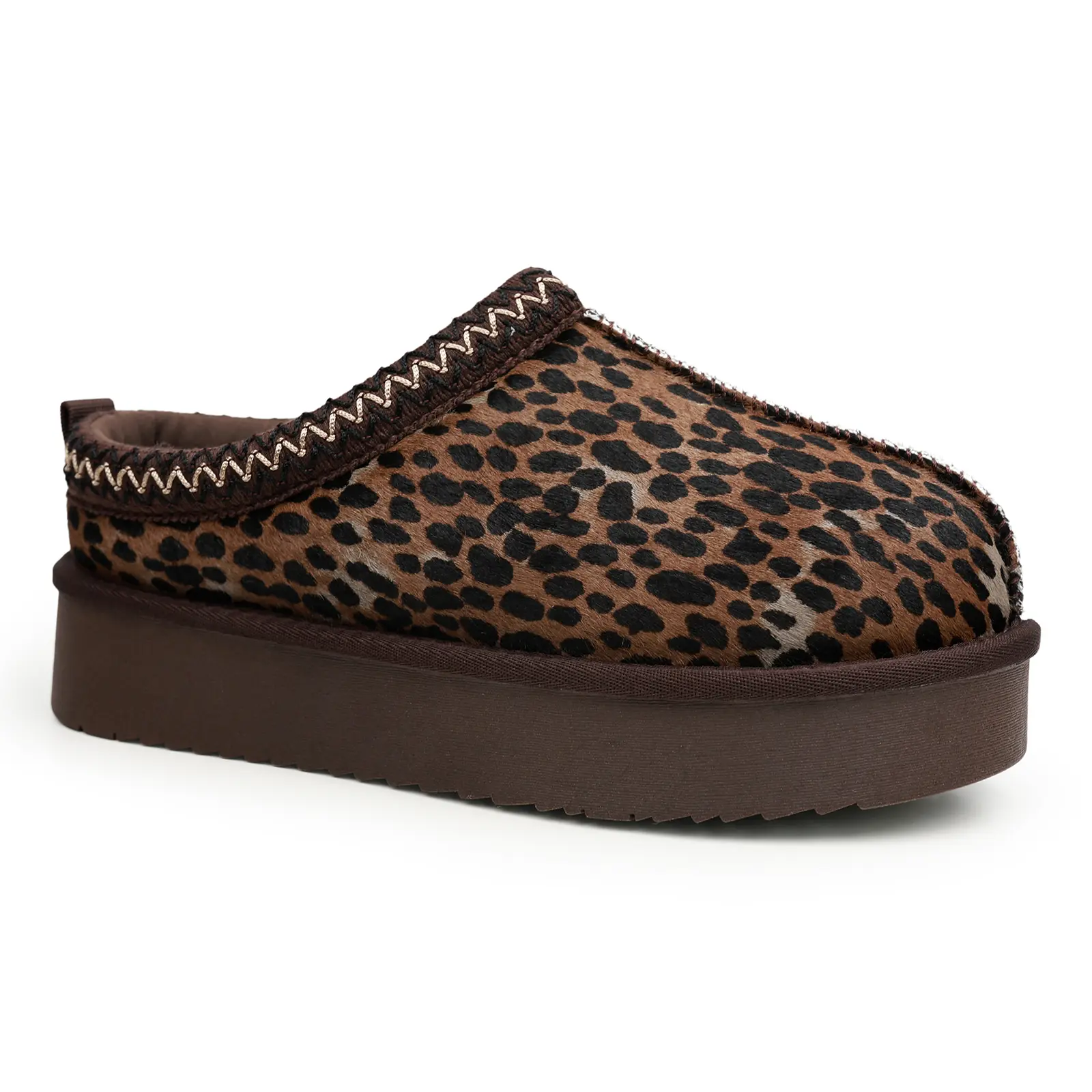 EVELLYHOOTD Women's Braided Leather Mini Platform Boots