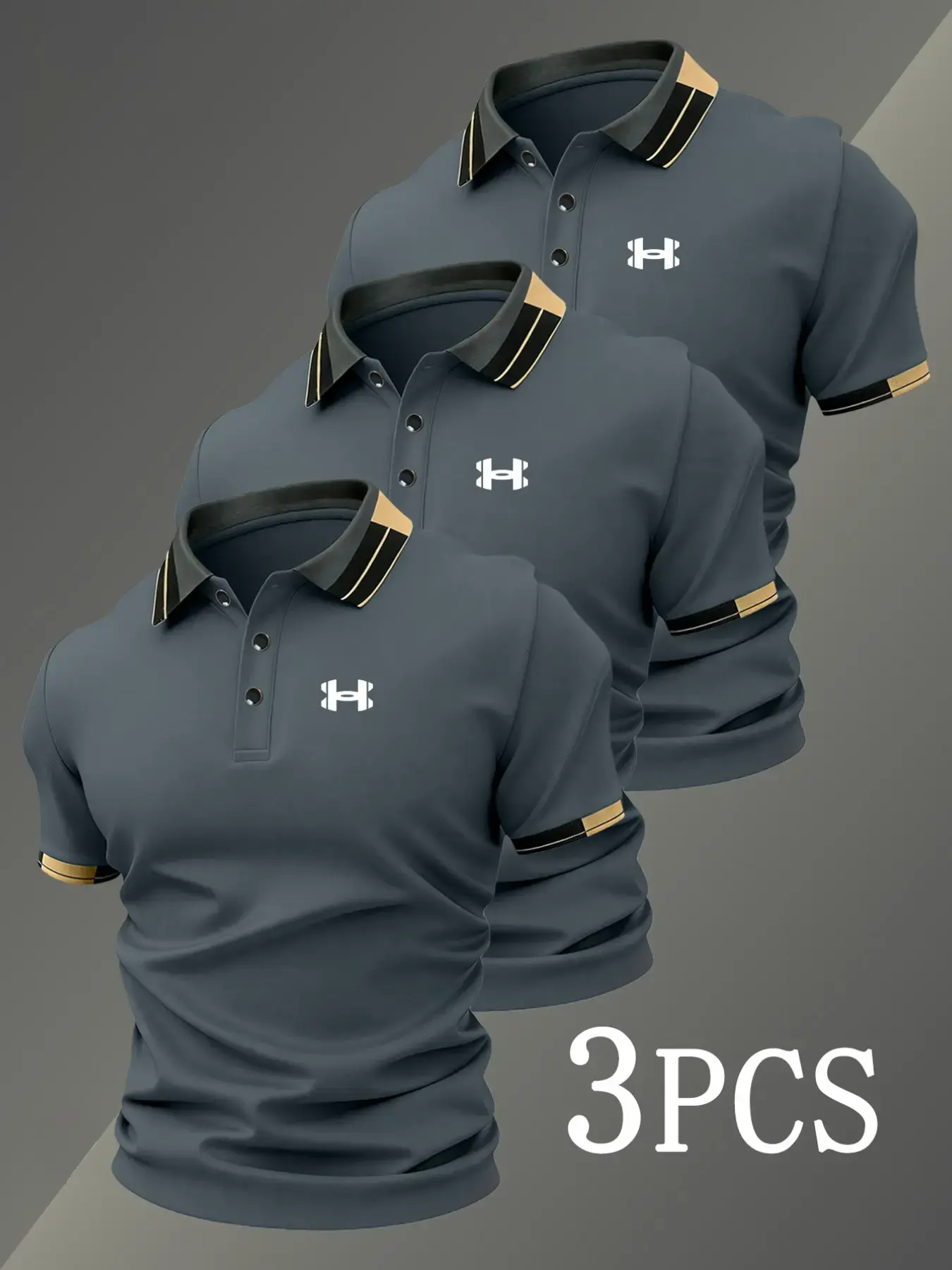 Men's Breathable Stretch Golf Polo Shirts