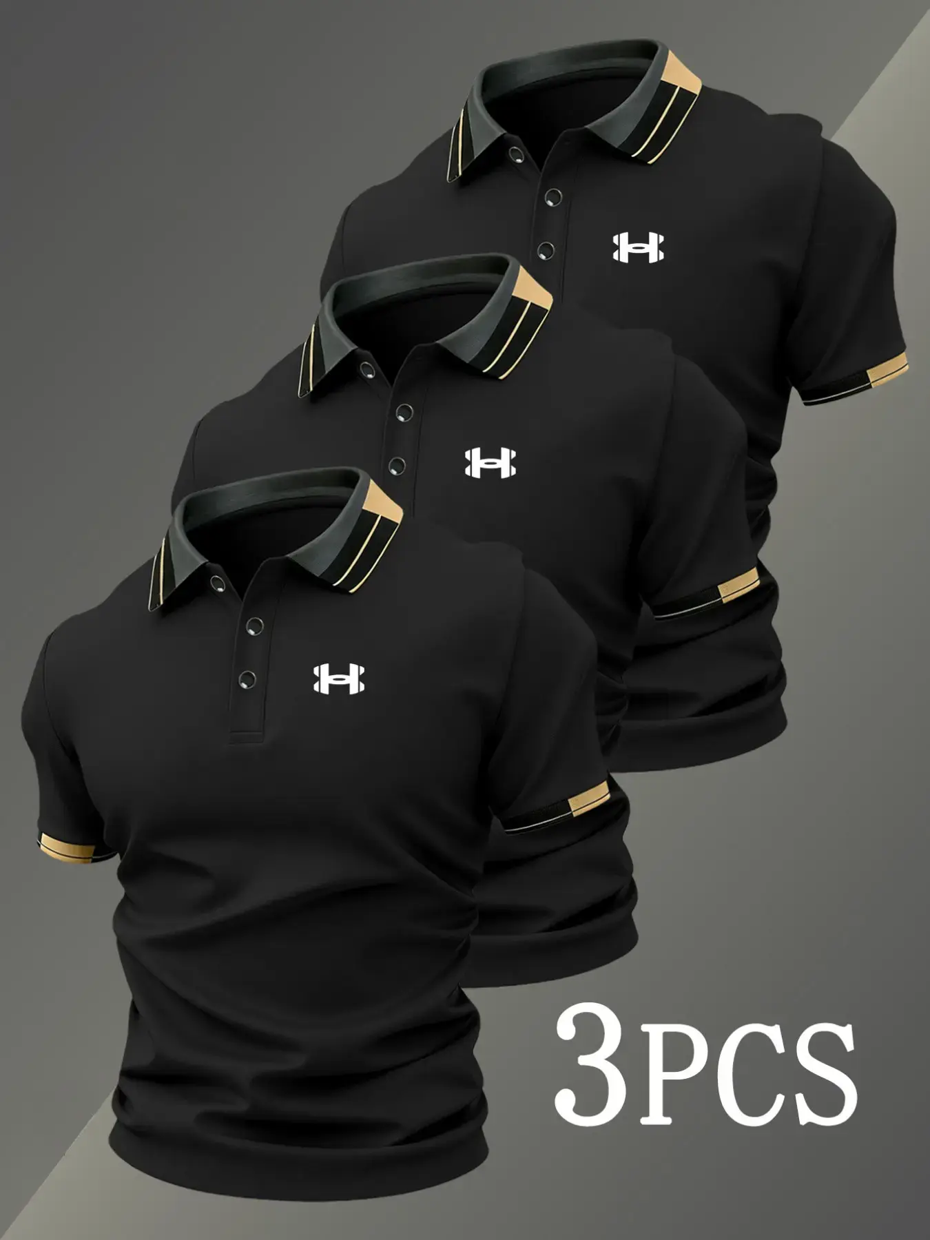 Men's Breathable Stretch Golf Polo Shirts