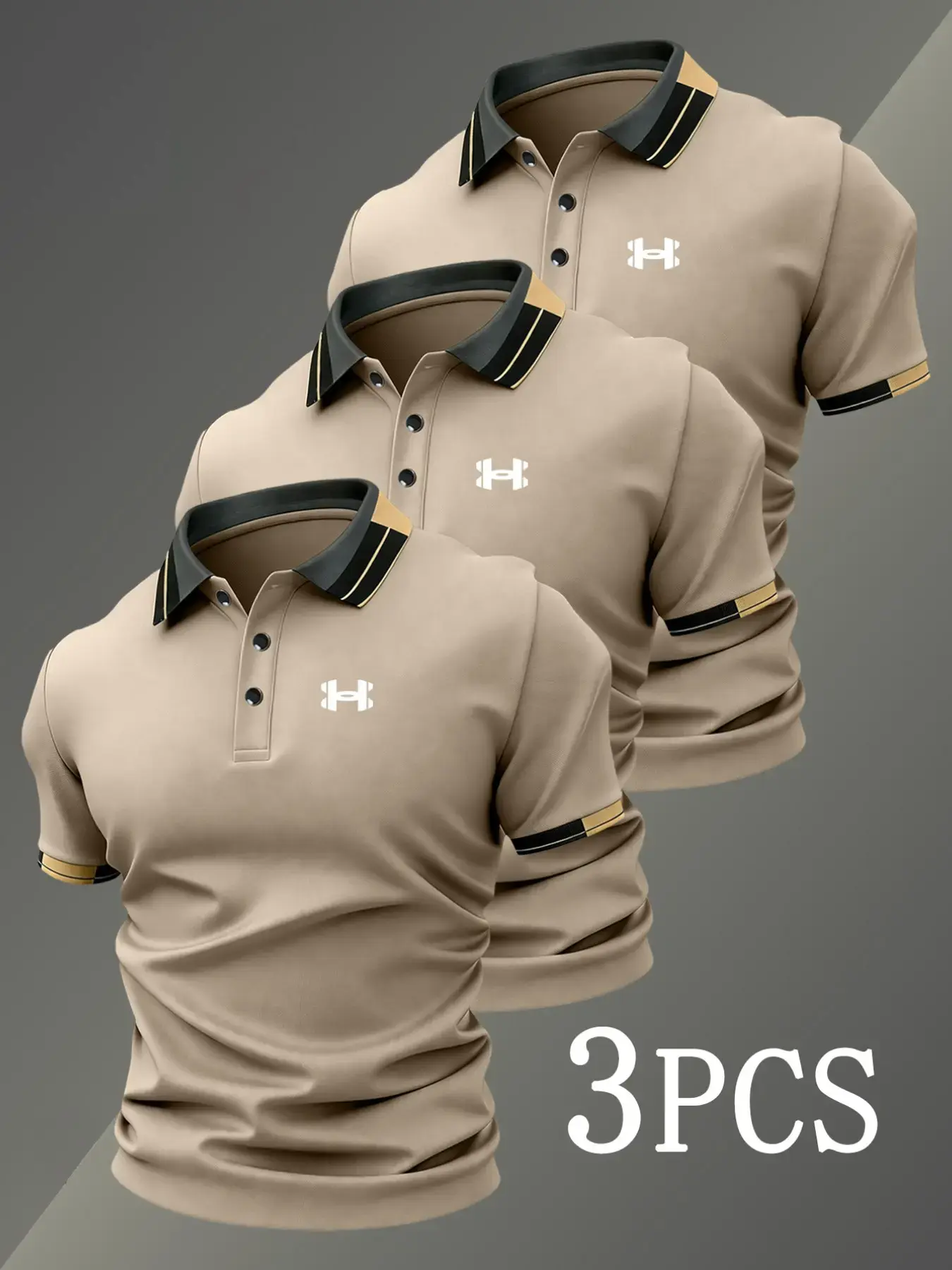 Men's Breathable Stretch Golf Polo Shirts