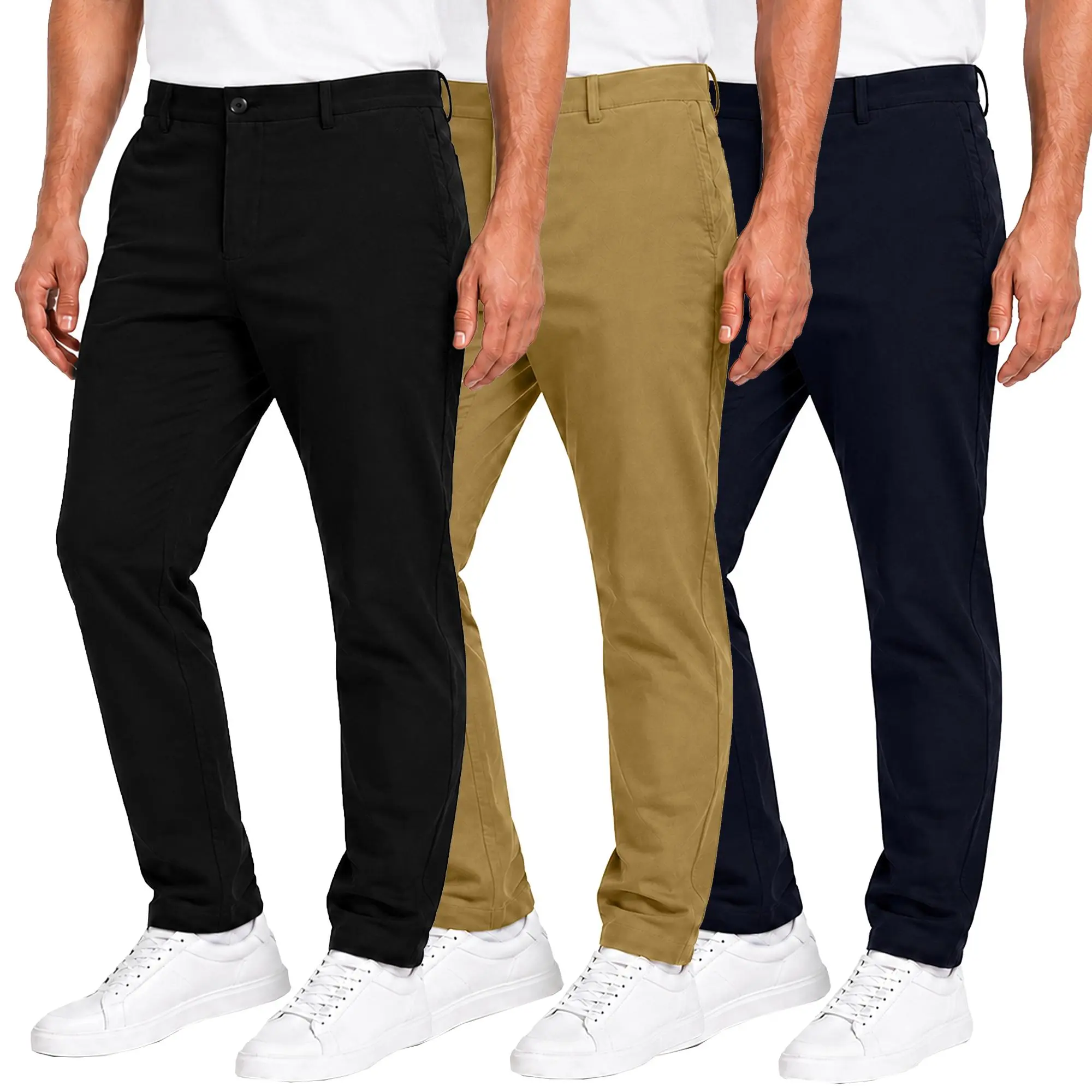 Men's Slim Fit Dress Pants with Flex Stretch Fabric