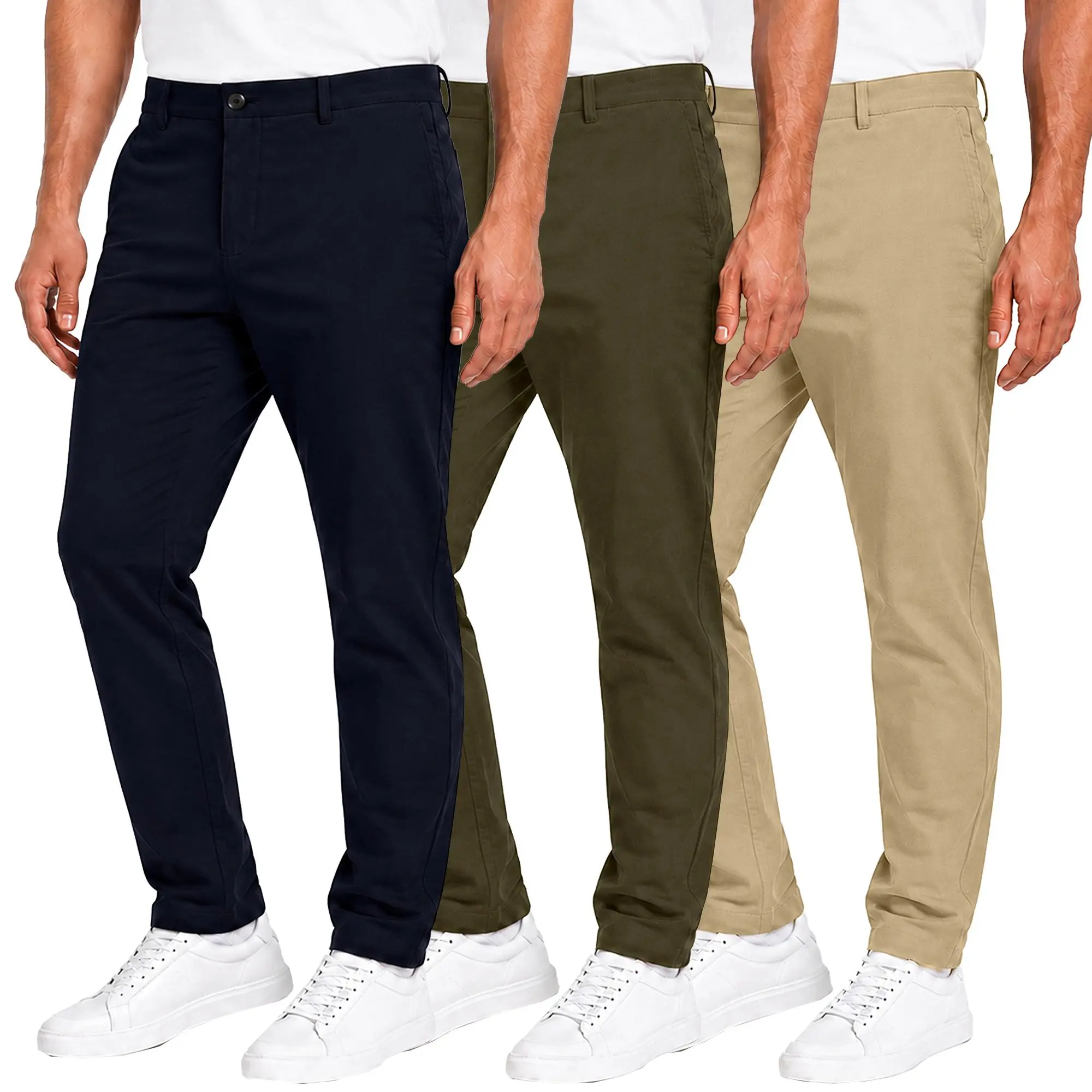 Men's Slim Fit Dress Pants with Flex Stretch Fabric