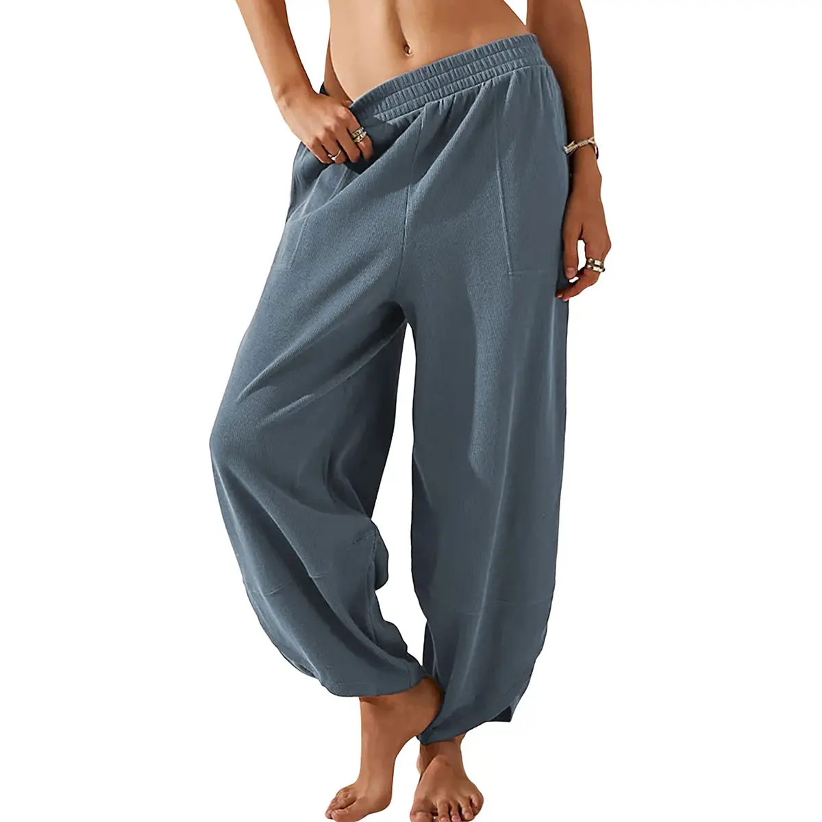 Women's Elastic Waist Wide Leg Palazzo Pants