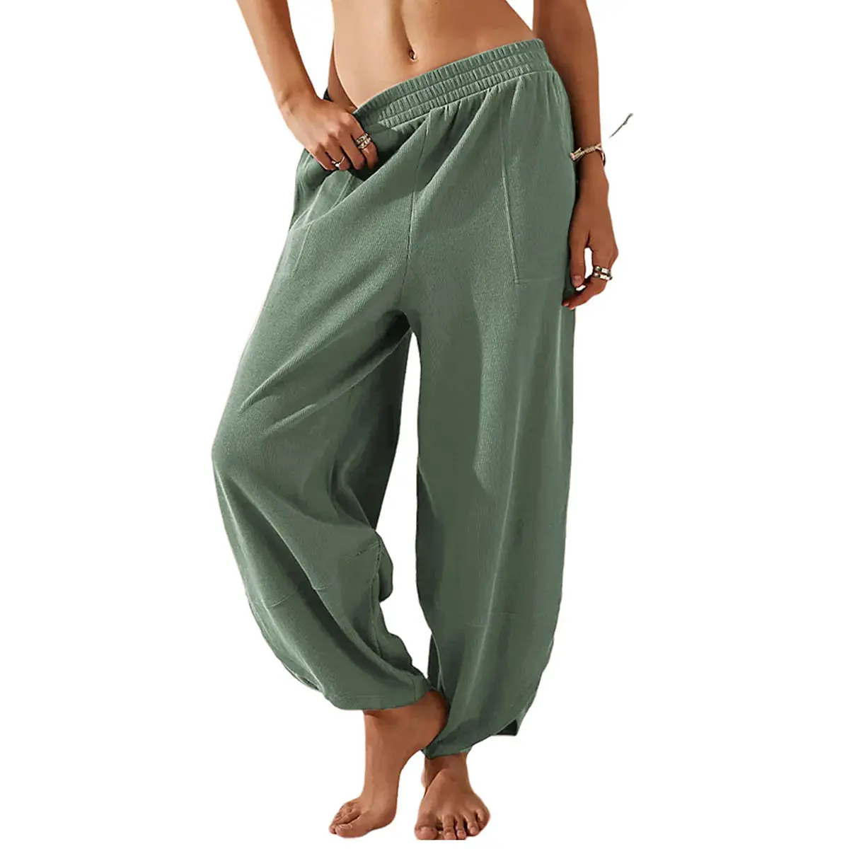 Women's Elastic Waist Wide Leg Palazzo Pants