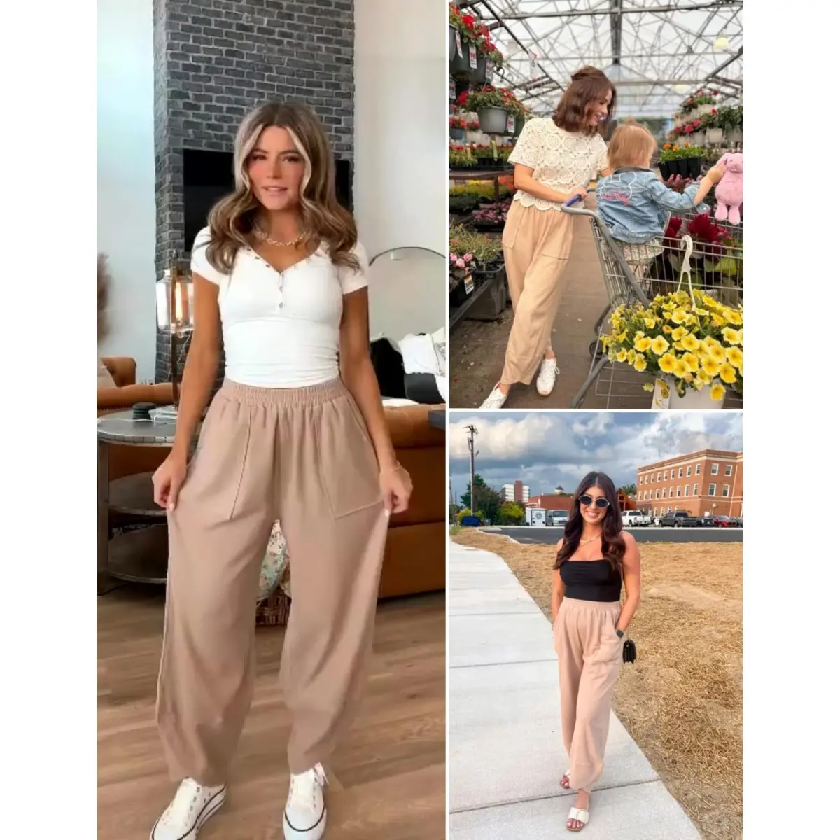 Women's Elastic Waist Wide Leg Palazzo Pants