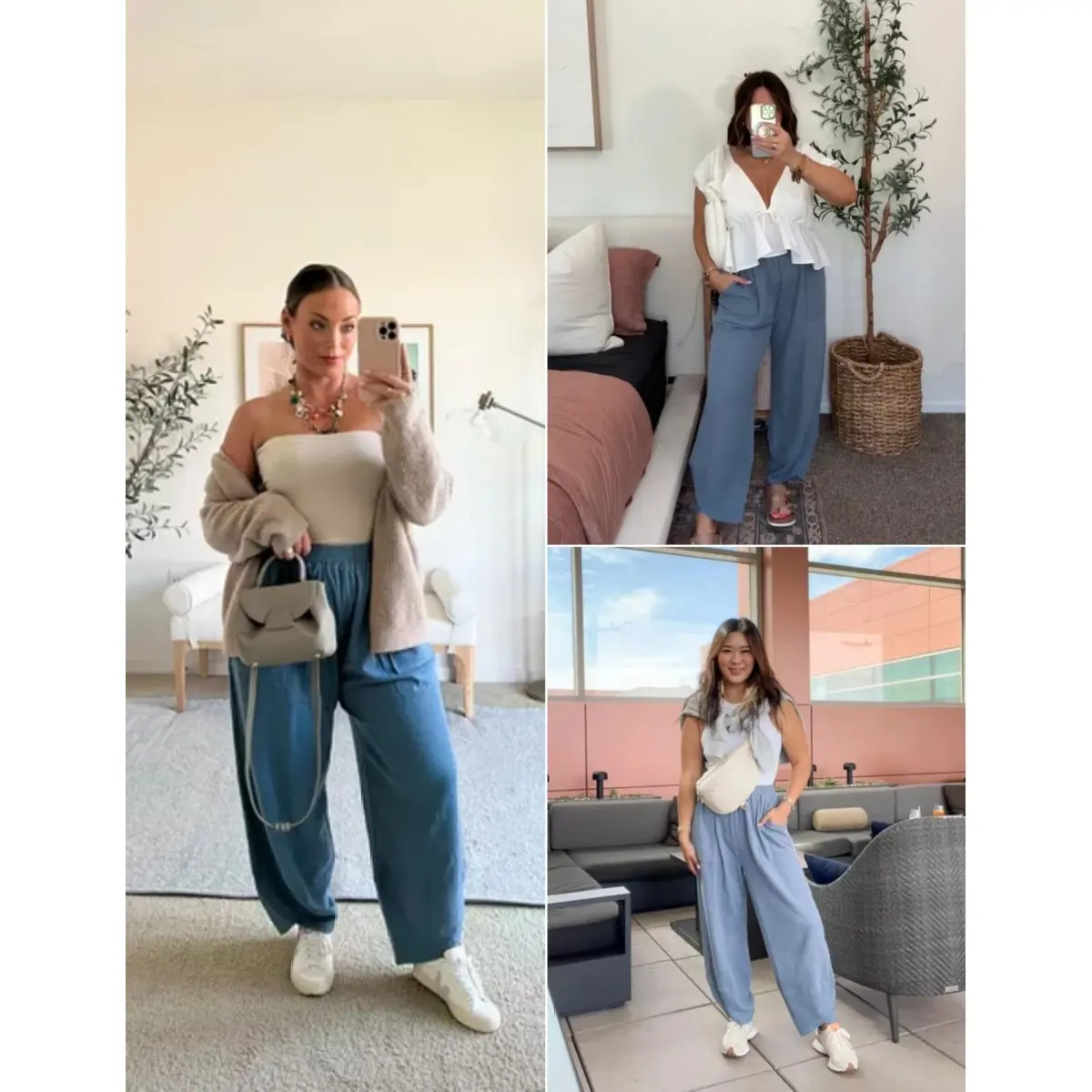 Women's Elastic Waist Wide Leg Palazzo Pants