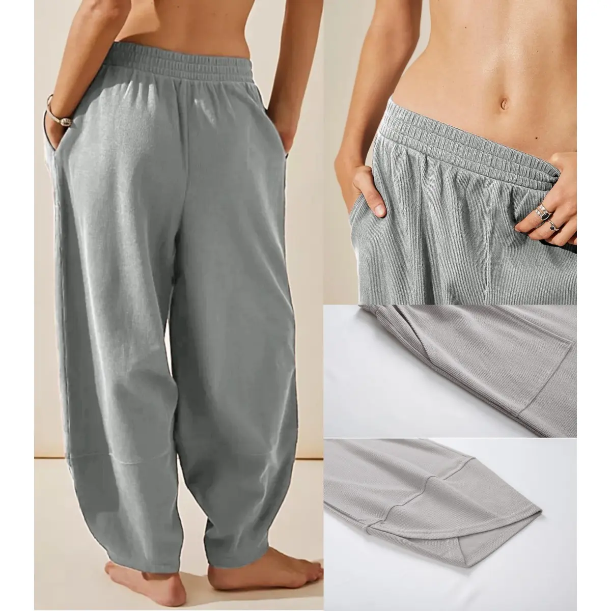 Women's Elastic Waist Wide Leg Palazzo Pants