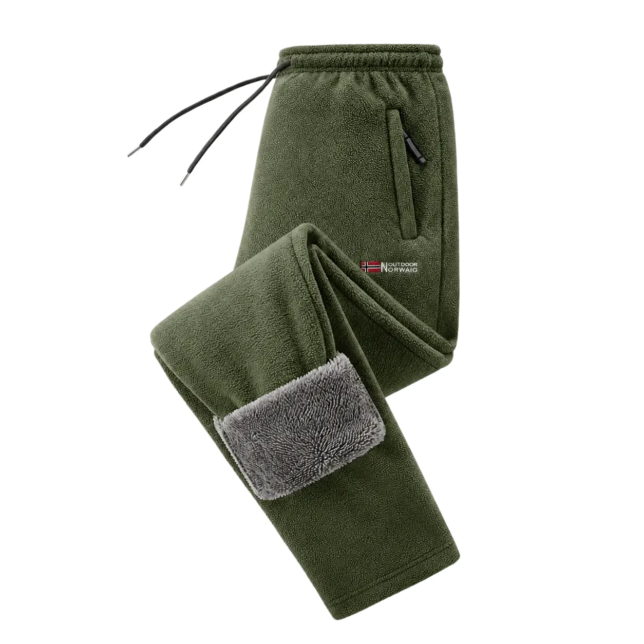 Men's Cotton Fleece-Lined Thermal Athletic Pants with Thick Insulated Lining