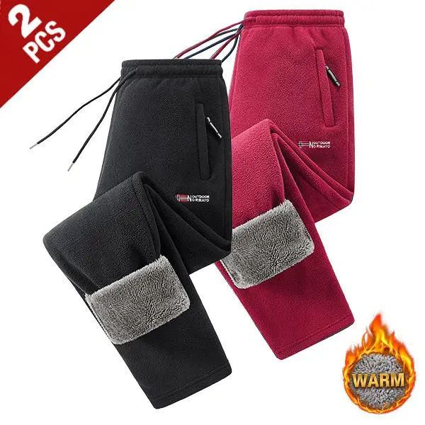 3-Pack Men’s Casual Fleece Pants with Inner Lining, Drawstring Waist, and Pockets