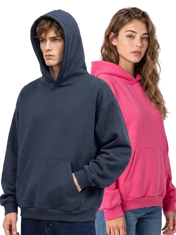 Unisex 100% Cotton Soft Breathable Regular-Fit Long Sleeve Pullover Hoodie
