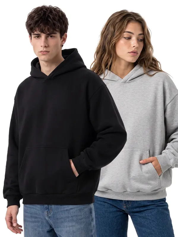 Unisex 100% Cotton Soft Breathable Regular-Fit Long Sleeve Pullover Hoodie