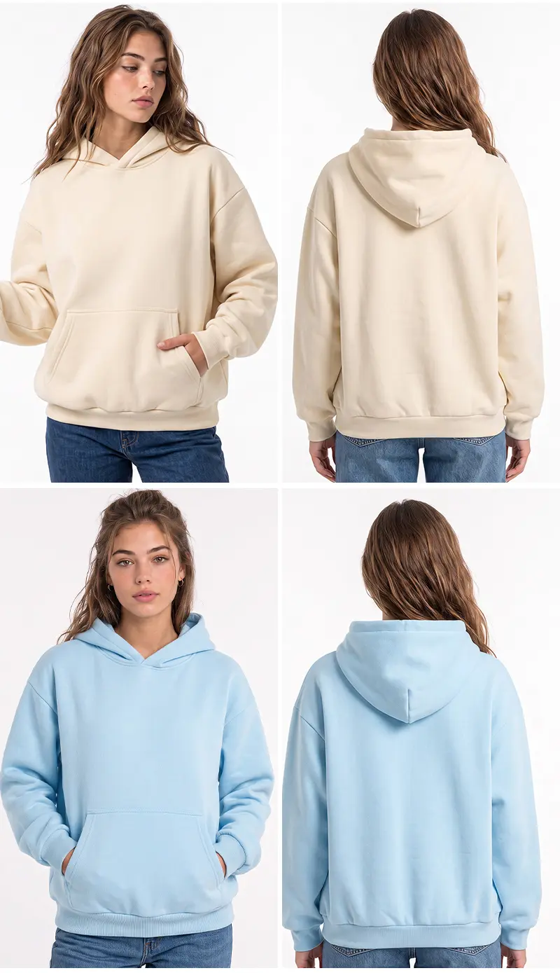 Unisex 100% Cotton Soft Breathable Regular-Fit Long Sleeve Pullover Hoodie