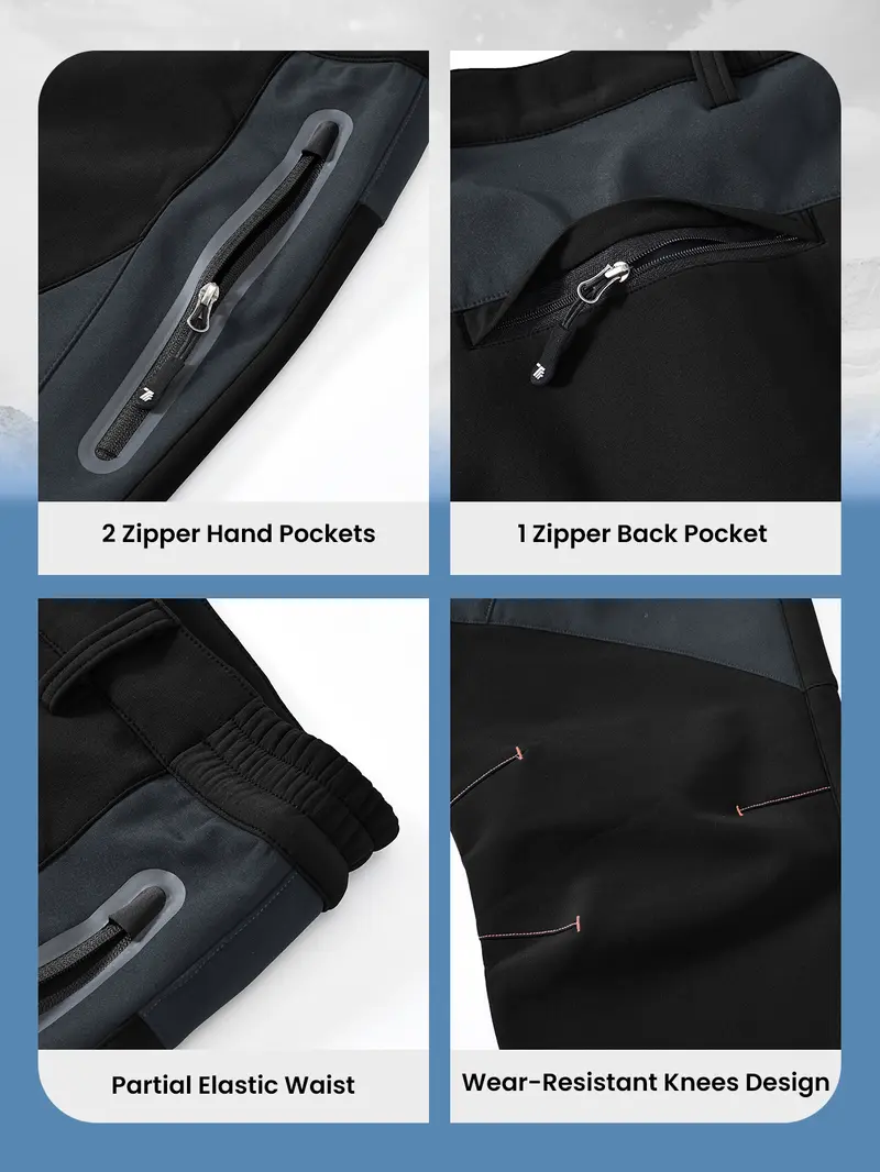 【Creator's Pick】GOPUNE Men's Waterproof Pants Insulated Cold weather Hiking Winter Snow Ski Softshell Outdoor Pants Zipper Pockets Climbing Jogger Trousers Thermal Lined Menswear 【Creator's Pick】GOPUNE Men's Waterproof Pants Insulated Cold weather Hiking Winter Snow Ski Softshell Outdoor Pants Zipper Pockets Climbing Jogger Trousers Thermal Lined Menswear