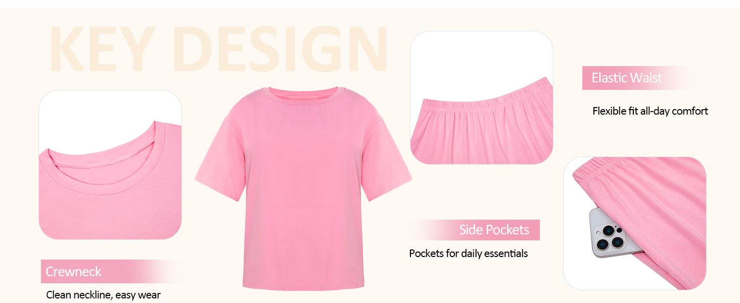 Yousify Women's 2 Piece Skirt Set Summer Vacation Outfits Short Sleeve Crewneck Top & Casual Mini Skirt for Easy Styling,summeroutfits,vacationoutfits,bathingsuitwomenset,beachoutfits