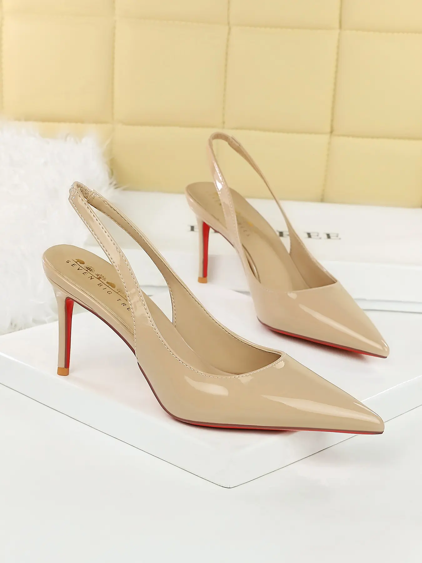 Women's PU Leather High Heels - Stylish Pointed Toe Shoes
