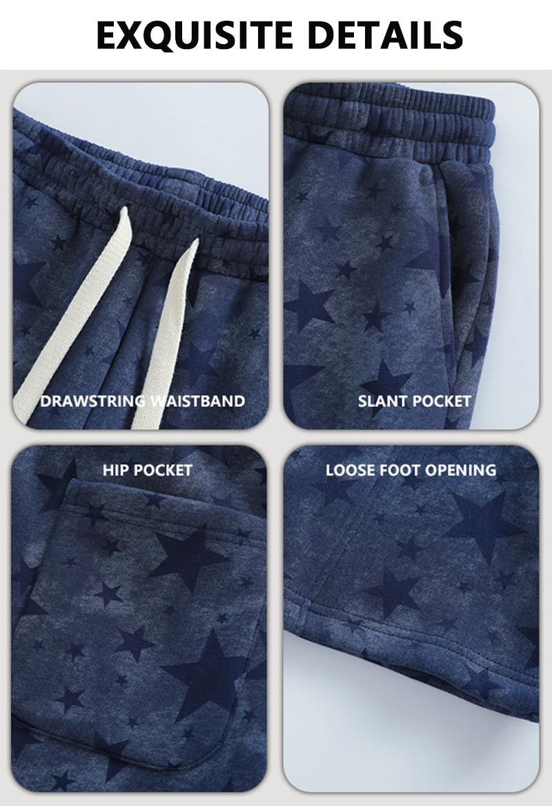 Men's All-Over Star Print Baggy Sweatpants - Loose-Fit Fluid Drape Streetwear Trousers, Machine Washable Male Clothing Sweats for Daily Street Outfits Men's All-Over Star Print Baggy Sweatpants - Loose-Fit Fluid Drape Streetwear Trousers, Machine Washable Male Clothing Sweats for Daily Street Outfits