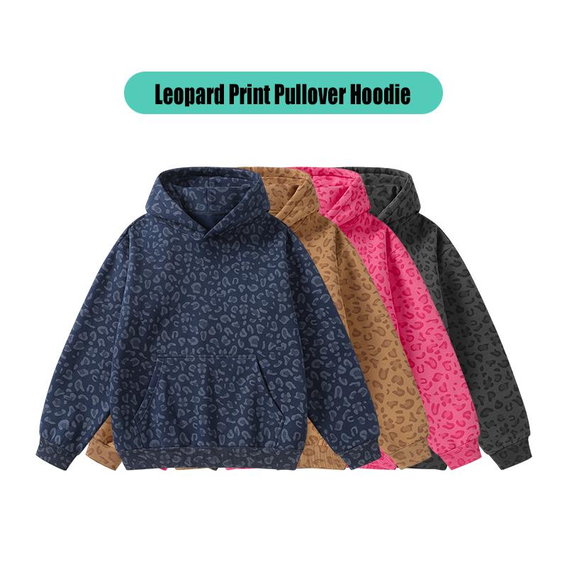 Men&rsquo;s and women&rsquo;s autumn/winter leopard-print hooded sweatshirt, loose and versatile, kangaroo pocket long-sleeve hoodie, suitable for daily commuting and outdoor activities