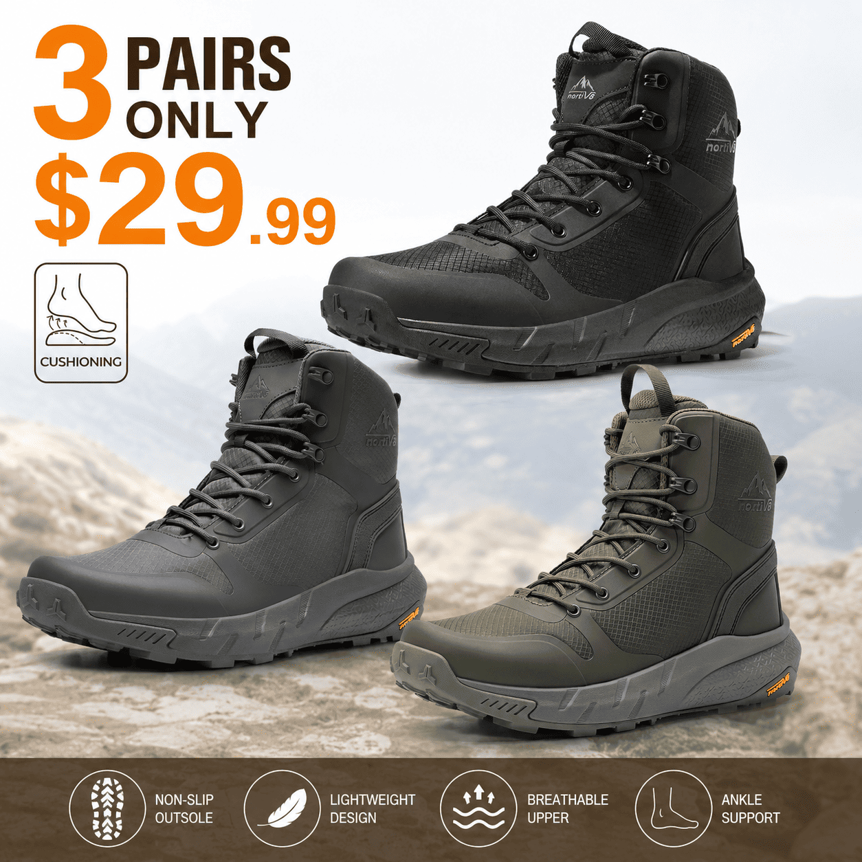 Men's Tactical Boots Lightweight Comfortable All-Day Work Boots