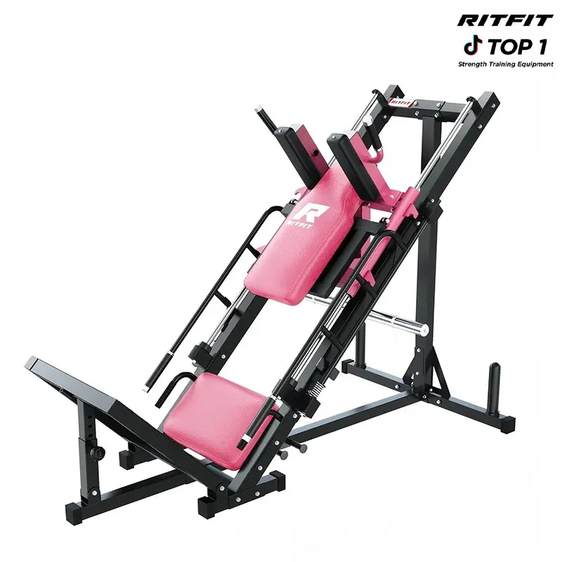RITFIT BLP01 Pink Linear Bearing Leg Press Hack Squat Machine, Professional Adjustable Full Lower Body Fitness Trainer, Multifunctional Strength Training Equipment for Home Gym Use, At Home Gym Equipment,summerwins