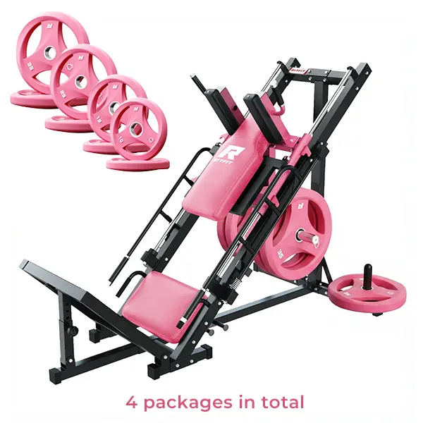 RITFIT BLP01 Pink Linear Bearing Leg Press Hack Squat Machine, Professional Adjustable Full Lower Body Fitness Trainer, Multifunctional Strength Training Equipment for Home Gym Use, At Home Gym Equipment,summerwins