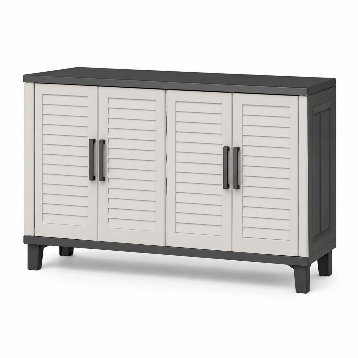 Armario de Plástico para Garaje Gris y Antracita-Timberhomeeu