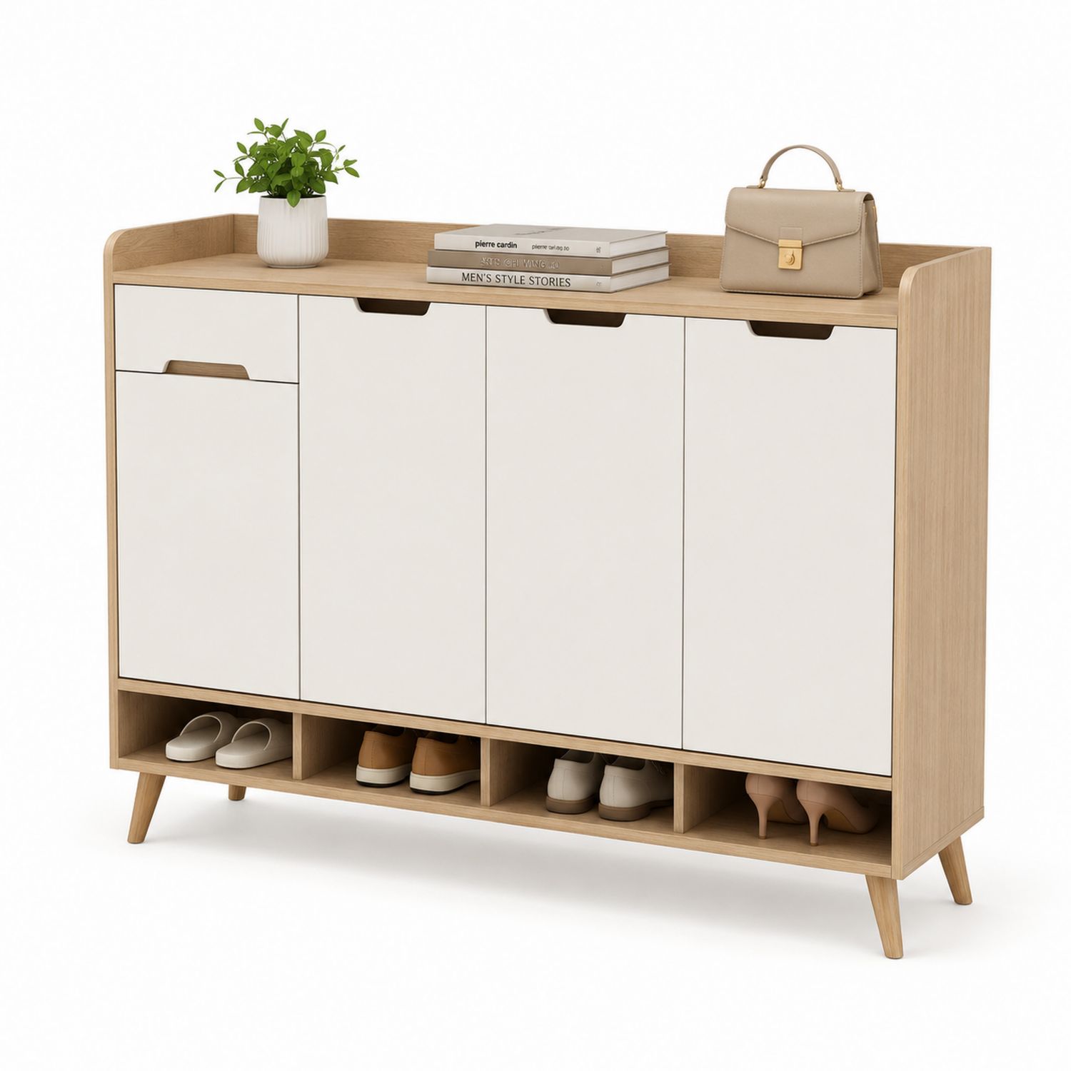 Zapatero de Madera y MDF con Almacenamiento-Timberhomeeu