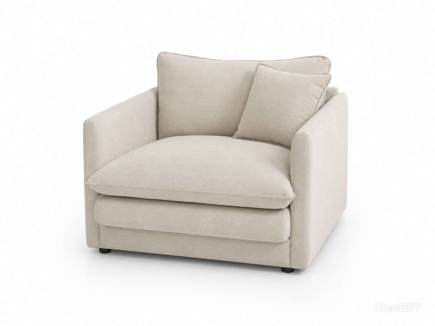 Sillón de poliéster beige 95x95x85 cm-Timberhomeeu