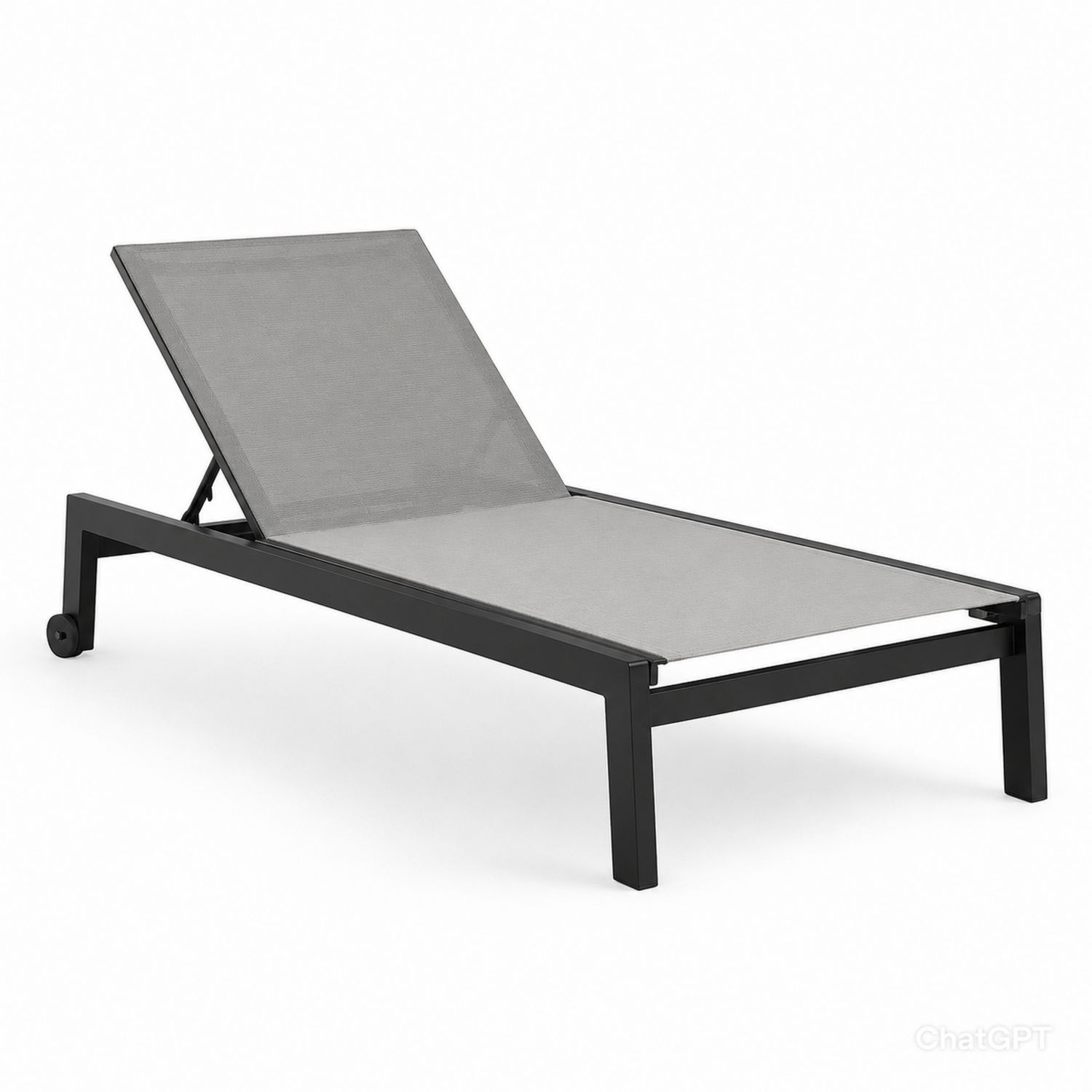Tumbona de aluminio y tejido textileno gris-Timberhomeeu