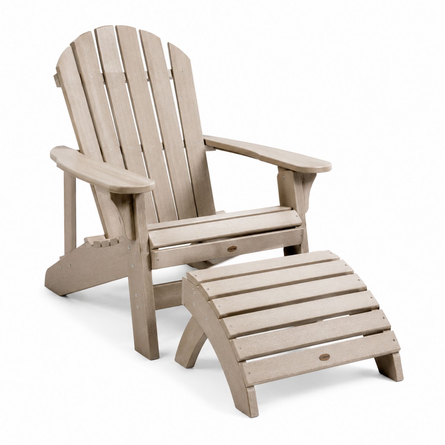 Conjunto de Silla y Reposapiés de Resina Beige para Exterior-Timberhomeeu