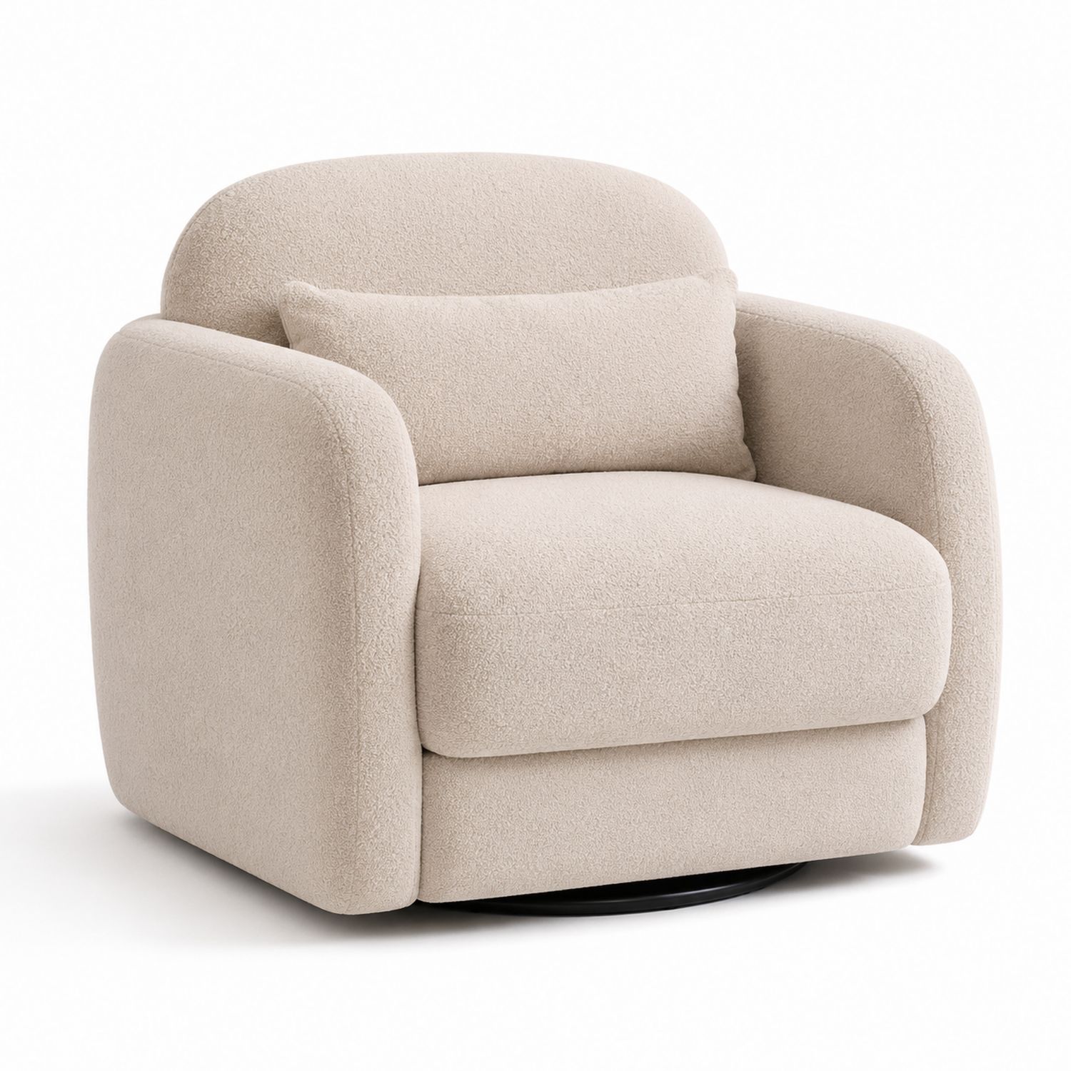 Sillón Giratorio de Tela Beige-Timberhomeeu