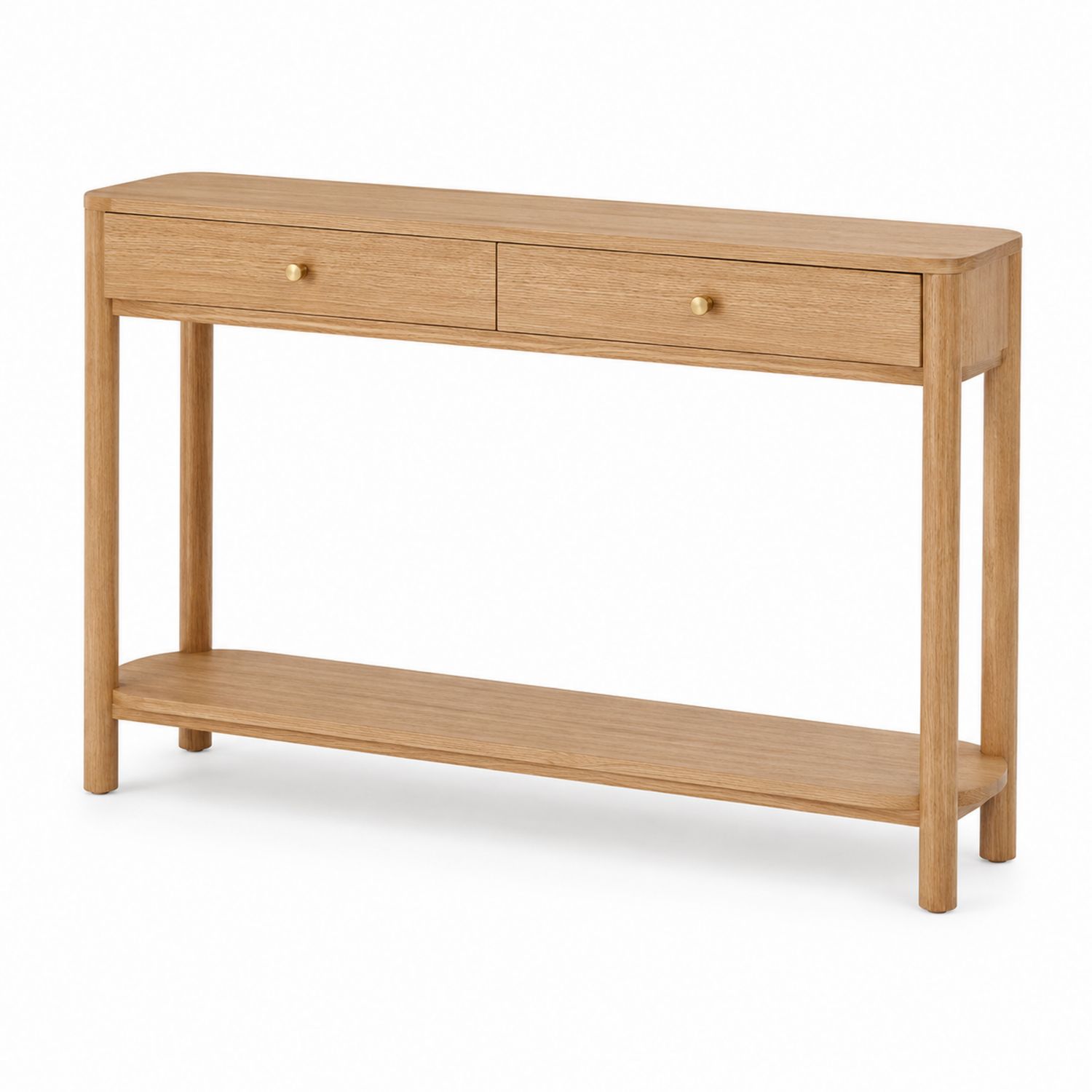 Consola de Madera con Cajones y Estante-Timberhomeeu